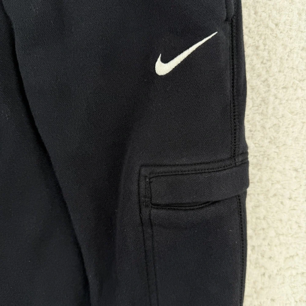Nike Cargo Sweatpants Mens XL Black Fleece Jogger Pants Elastic Y2K 487328-010